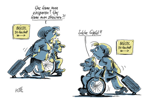 Cartoon: Solche Gipfel (medium) by Stuttmann tagged gipfel,eu,haushalt