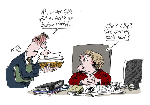 Cartoon: System Merkel (medium) by Stuttmann tagged system,merkel,cdu