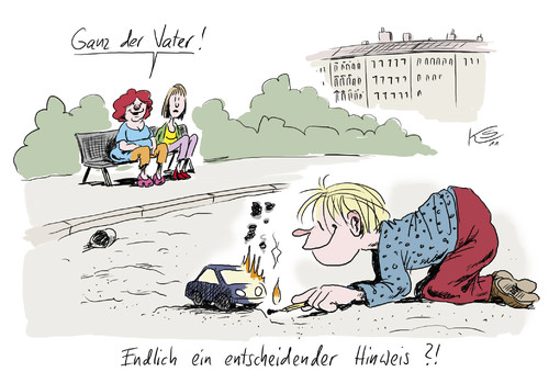 Cartoon: Vater (medium) by Stuttmann tagged brandstifter,kinder,vater