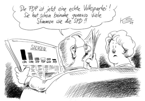Cartoon: Volkspartei (medium) by Stuttmann tagged fdp,spd,wahlen,sachsen,volkspartei,fdp,spd,wahlen,wahl,wahlkampf,sachsen,volkspartei,partei,parteien,stimmen,umfrage