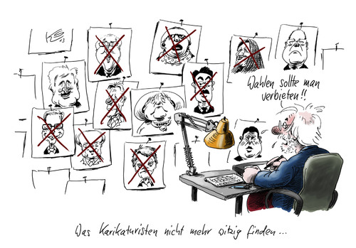 Cartoon: Wahlen verbieten (medium) by Stuttmann tagged wahlen,karikaturen,gesichter