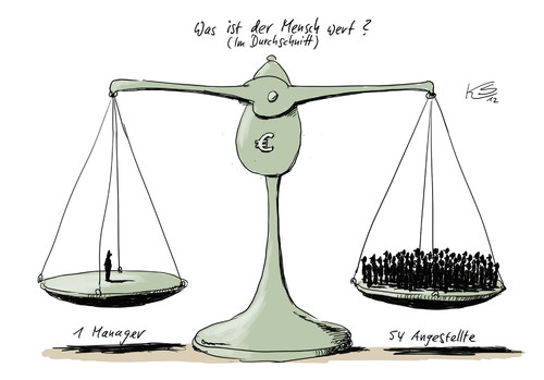 Cartoon: Wert (medium) by Stuttmann tagged manager,wert,gehälter,boni,bezahlung,arbeit,gerechtigkeit