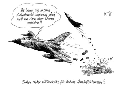 Cartoon: Wirtschaftsinteressen (medium) by Stuttmann tagged außenhandelsüberschuss,exporte,usa,obama,außenhandelsüberschuss,exporte,barack obama,usa,export,import,wirtschaft,barack,obama