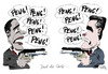 Cartoon: Duell (small) by Stuttmann tagged obama,romney,tv,duell,wahlen,usa,präsident