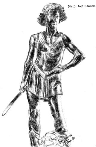 Cartoon: Charcoal sketch DavidandGoliath (medium) by remyfrancis tagged bernini,italian,sculptor,charcoal,sketch,parable