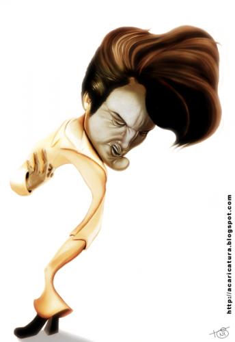 Cartoon: Caricatura of Elvis Presley (medium) by Toni DAgostinho tagged caricature