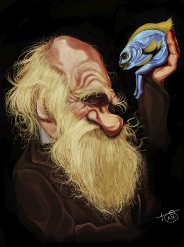 Cartoon: Charles Darwin (medium) by Toni DAgostinho tagged charles,darwin