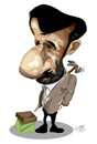 Cartoon: Ahmadinejad and Democracy (small) by Toni DAgostinho tagged ahmadinejad,democracy,democracia