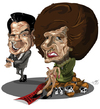 Cartoon: R. Reagan and M. Thatcher (small) by Toni DAgostinho tagged thatcher,reagan,caricatura,toni,dagostinho
