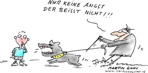Cartoon: bullterrier kampfhund agression (medium) by martin guhl tagged bullterrier,kampfhund,agression