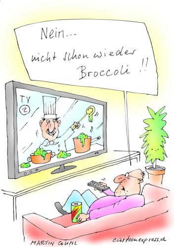 Cartoon: tv koch brocolli fernsehkoch (medium) by martin guhl tagged tv,koch,brocolli,fernsehkoch