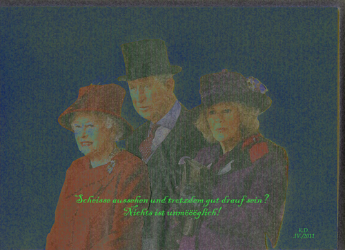 Cartoon: Hutsammlung  -  hat collection (medium) by tobelix tagged royals,gb,königlich,hochzeit,marriage,kate,william,verkleidung,disguise,hüte,hats,tobelix