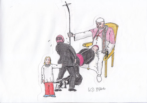 Cartoon: Mißbrauch i. d. kath. Kirche (medium) by tobelix tagged mißbrauch,katholisch,kirche,höchste,instanz,tobelix