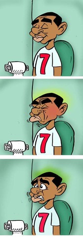 Cartoon: oh no! Im Constipated... (medium) by subwaysurfer tagged bathroom,cartoon,caricature