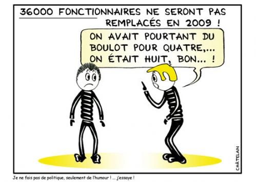 Cartoon: 36000 fonctionnaires ... (medium) by chatelain tagged humour,fonctionnaires,chomage