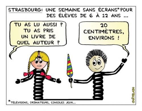 Cartoon: sans ecran (medium) by chatelain tagged humour