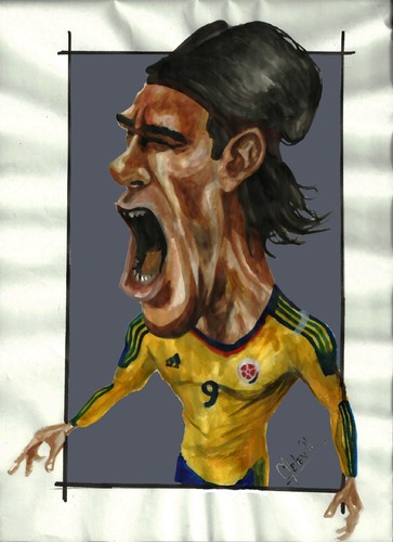 Cartoon: Radamel Falcao Garcia (medium) by Arley tagged radamel,falcao,garcia,caricatura,caricature,atletico,madrid,futbol