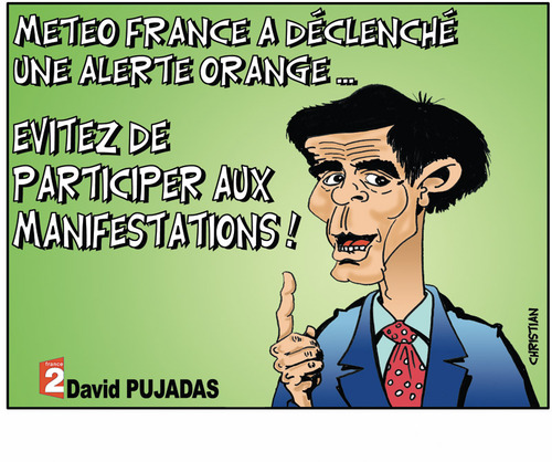 Cartoon: alerte meteo et greves ... (medium) by CHRISTIAN tagged greve,alerte,meteo