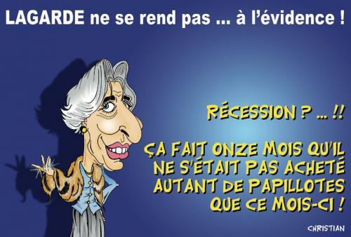 Cartoon: christine lagarde (medium) by CHRISTIAN tagged lagarde,recession