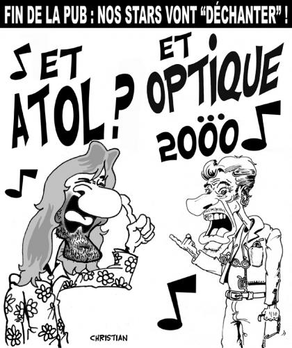 Cartoon: FIN DE PUB .... (medium) by CHRISTIAN tagged tv,antoine,johnny,pub