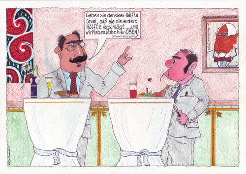 Cartoon: Bänker (medium) by mescalero tagged wer,soll,uns,noch,retten