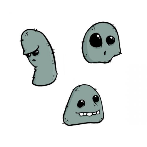 Cartoon: rocks rocks (medium) by guarajeno tagged rocks,monster,planet,alien,space