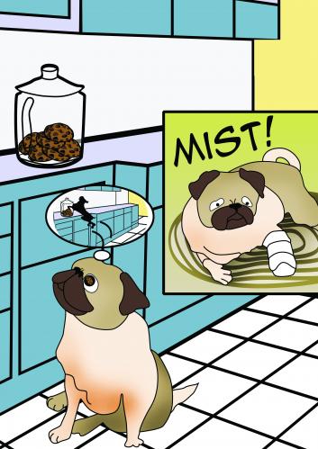 Cartoon: Damn (medium) by Sandra tagged mops,hund,cookie,dog,kitchen
