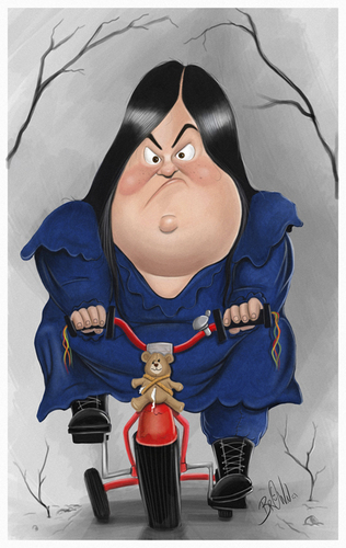 Cartoon: Bike girl (medium) by tooned tagged cartoon,illustration,caricature