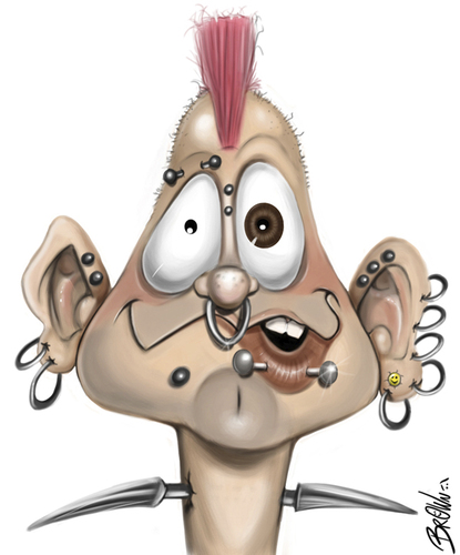 Cartoon: Punk Man (medium) by tooned tagged caricature,cartoon,illustration
