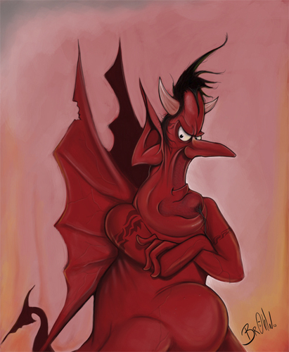 Cartoon: The devil made me do it (medium) by tooned tagged cartoon,caricature,illustration