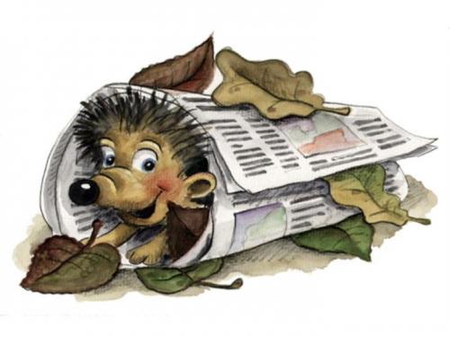 Cartoon: Zeitung - Newspaper (medium) by Abonaut tagged igel,blätter,zeitung,tageszeitung,tbm,papertown,abovalley