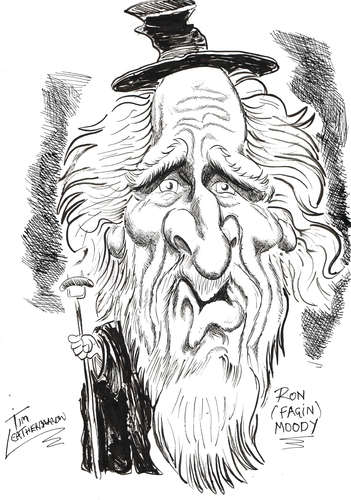 Cartoon: RON MOODY (medium) by Tim Leatherbarrow tagged ronmoody,timleatherbarrow,fagin,oliver,doctorwho