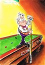 Cartoon: THE SNOOKER PLAYER (small) by Tim Leatherbarrow tagged snooker,cue,player,snookerplayer,chalk