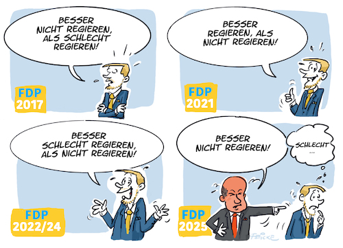 Cartoon: Besser schlecht regieren (medium) by FEICKE tagged scholz,lindner,ampel,koalition,bundes,regierung,minister,bruch,demokratie,scholz,lindner,ampel,koalition,bundes,regierung,minister,bruch,demokratie