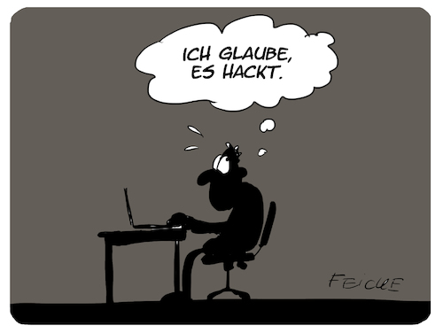 Cartoon: Cyberangriff (medium) by FEICKE tagged hacker,angriff,cyber,strom,netz,bsi,daten,terror,anschlag,hacker,angriff,cyber,strom,netz,bsi,daten,terror,anschlag