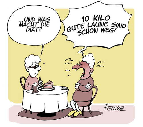 Cartoon: Diät (medium) by FEICKE tagged kuchen,diät,gesundheit,gute,laune,kuchen,diät,gesundheit,gute,laune