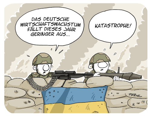 Cartoon: Folge des Krieges (medium) by FEICKE tagged ukraine,russland,krieg,wirtschaft,deutschland,krise,ukraine,russland,krieg,wirtschaft,deutschland,krise
