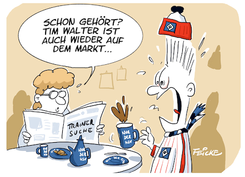 HSV Tim Walter auf dem Markt