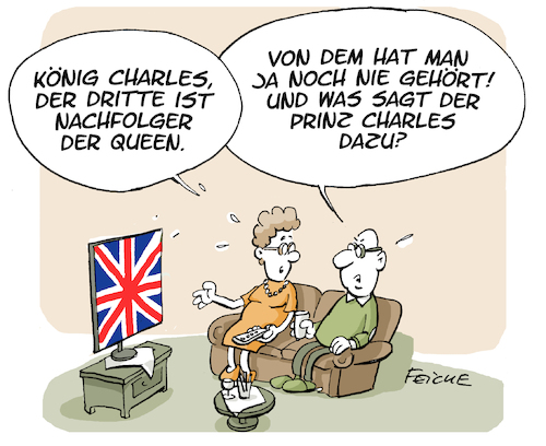 Cartoon: König Charles III (medium) by FEICKE tagged queen,king,könig,elisabeth,charles,royal,great,britain,united,kingdom,queen,king,könig,elisabeth,charles,royal,great,britain,united,kingdom