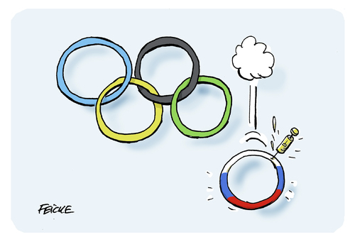 Cartoon: Olympia ohne Russland (medium) by FEICKE tagged olympia,doping,russia,ioc,olympia,doping,russia,ioc