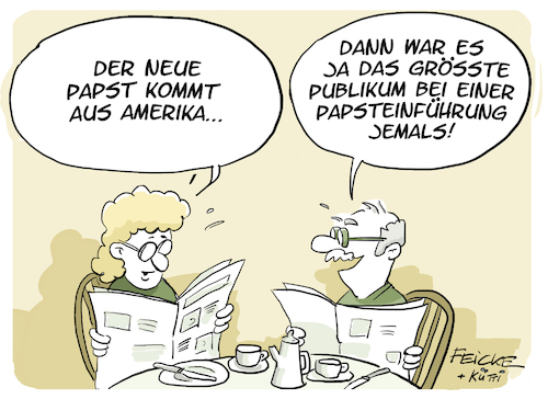 Cartoon: Papst aus Amerika (medium) by FEICKE tagged papst,rom,vatikan,kirche,katholiken,leoxiv,amerika,usa,trump,papst,rom,vatikan,kirche,katholiken,leoxiv,amerika,usa,trump