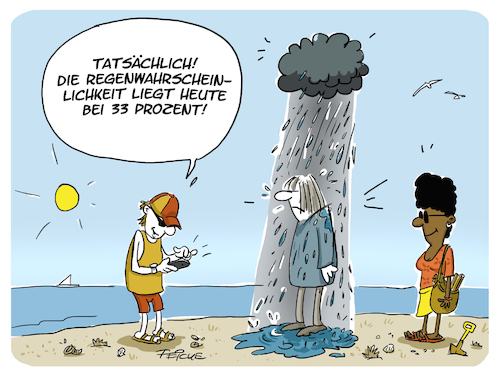 Cartoon: Regenwahrscheinlichkeit (medium) by FEICKE tagged wetter,klima,regen,prognose,wetterbericht,vorhersage,wetter,klima,regen,prognose,wetterbericht,vorhersage