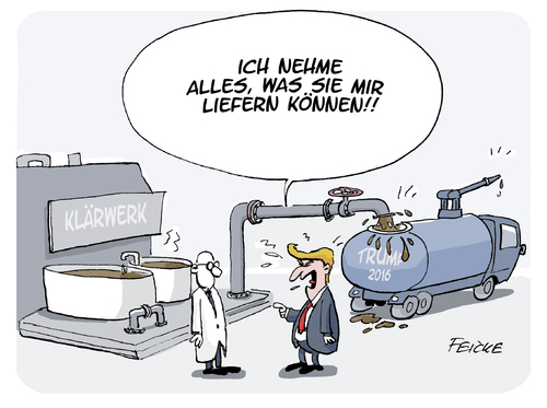 Cartoon: Trump im Endkampf (medium) by FEICKE tagged trump,usa,amerika,wahl,2016,niveau,skandal,trump,usa,amerika,wahl,2016,niveau,skandal