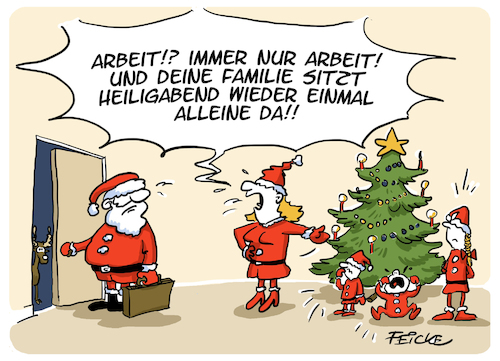 Cartoon: Weihnachten in Familie (medium) by FEICKE tagged weihnachten,heiligabend,weihnachtsmann,stress,arbeit,weihnachten,heiligabend,weihnachtsmann,stress,arbeit