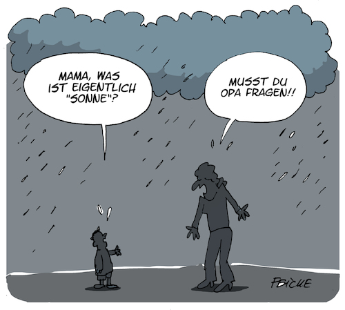 Cartoon: Wetter im Januar (medium) by FEICKE tagged wetter,regen,dauerregen,klima,wetter,regen,dauerregen,klima