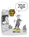Cartoon: Coffee to go (small) by FEICKE tagged coffee,kaffeee,to,go,schuhe,chill,wellness,szene,cool,citizen,style