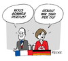 Cartoon: Per du (small) by FEICKE tagged deutschland,frankreich,50,jahre,deutsch,französische,freundschaft,elyseevertrag,fest,merkel,hollande