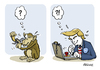 Cartoon: Trump - Do the monkey (small) by FEICKE tagged trump,usa,america,election,republikaner,affe,monkey,nuke,controller,atom,krieg,waffen