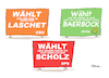 Cartoon: Wahlkampf endspurt (small) by FEICKE tagged cdu,spd,grüne,bundestag,bundeskanzler,laschet,scholz,baerbock,habeck