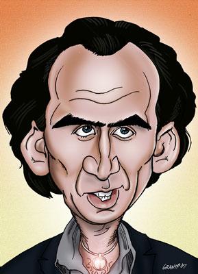 Cartoon: nic cage (medium) by grant tagged nic,cage,caricature